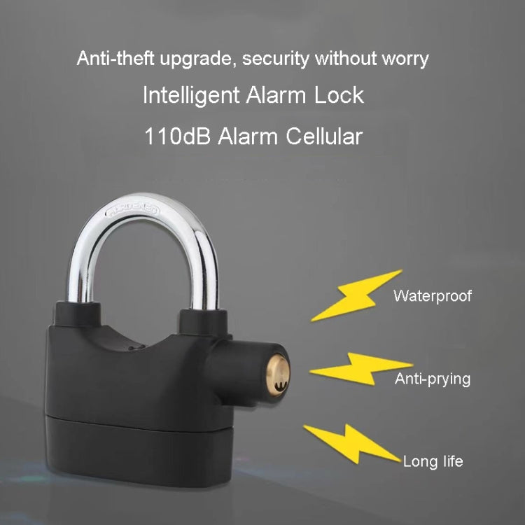 Outdoor Door Anti-Theft Alarm Lock Waterproof Anti-Pick Motorcycle Bicycle Padlock, Short Beam Model, Long Beam Model
