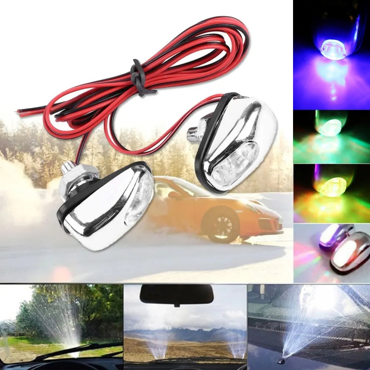 Car Wiper Sprayer Spray Decorative Lamp LED Hood Spray Lights
