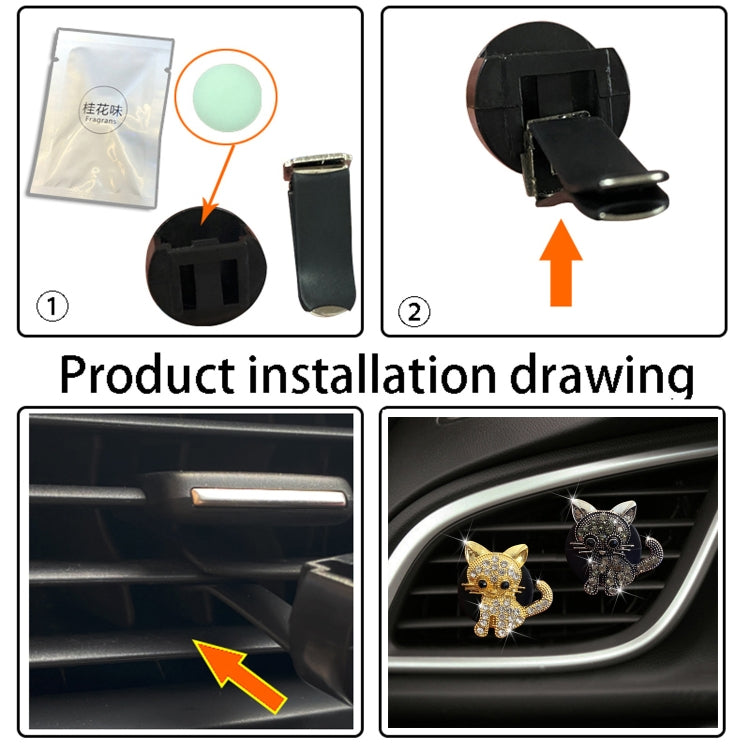 Retro Cute Kitten Car Air Vent Aromatherapy Ornaments