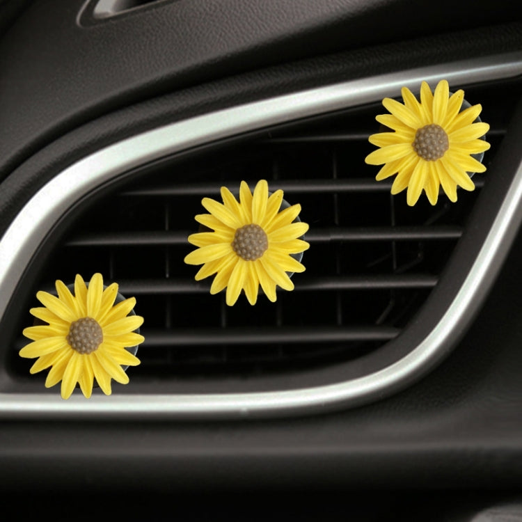 Colorful Resin Daisy Car Air Vent Aromatherapy Decorative Clip, White, Yellow, Red, Blue
