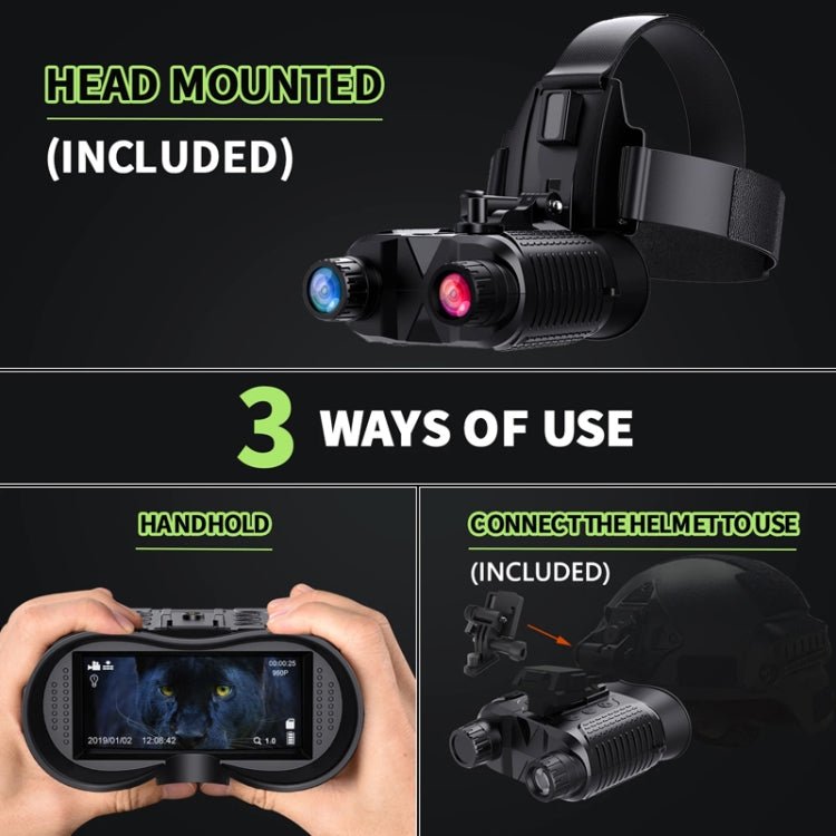 Head-Mounted Night Vision Device Binocular Digital 2.7 Inch Screen Outdoor Infrared Night Vision Telescope, NV8160