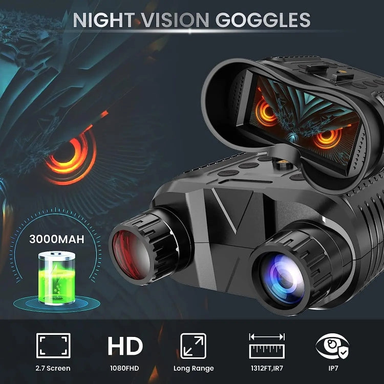Head-Mounted Night Vision Device Binocular Digital 2.7 Inch Screen Outdoor Infrared Night Vision Telescope, NV8160