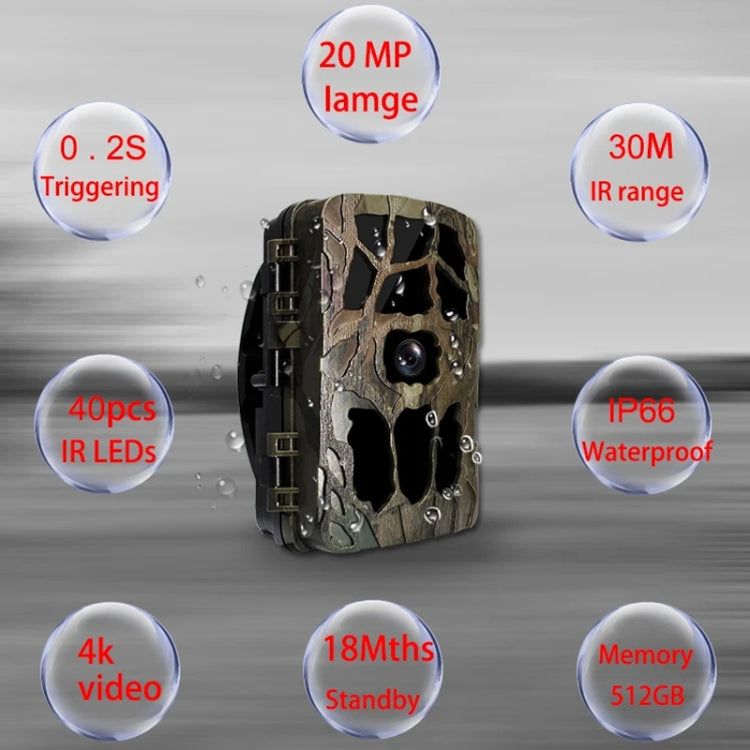 H982 4K Infrared Waterproof Induction Night Vision Monitor Animal HD Outdoor Cameras, H982