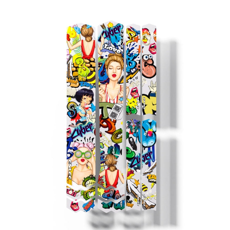 ENLEE E14611 10pcs /Set Bicycle TPU Invisible Film Road Bike Body Jersey Color Changing Membrane, Cartoon, Caterpillar, Beauty, Camouflage, Wood Monster, Sunset, Doughnut, Doodle, Orangutan, Chinese Dream