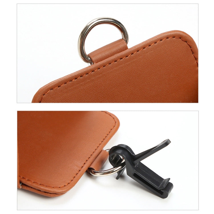Car Air Outlet Leather Multifunctional Mobile Phone Card Hanging Storage Box, Black, Gray, Brown, Beige
