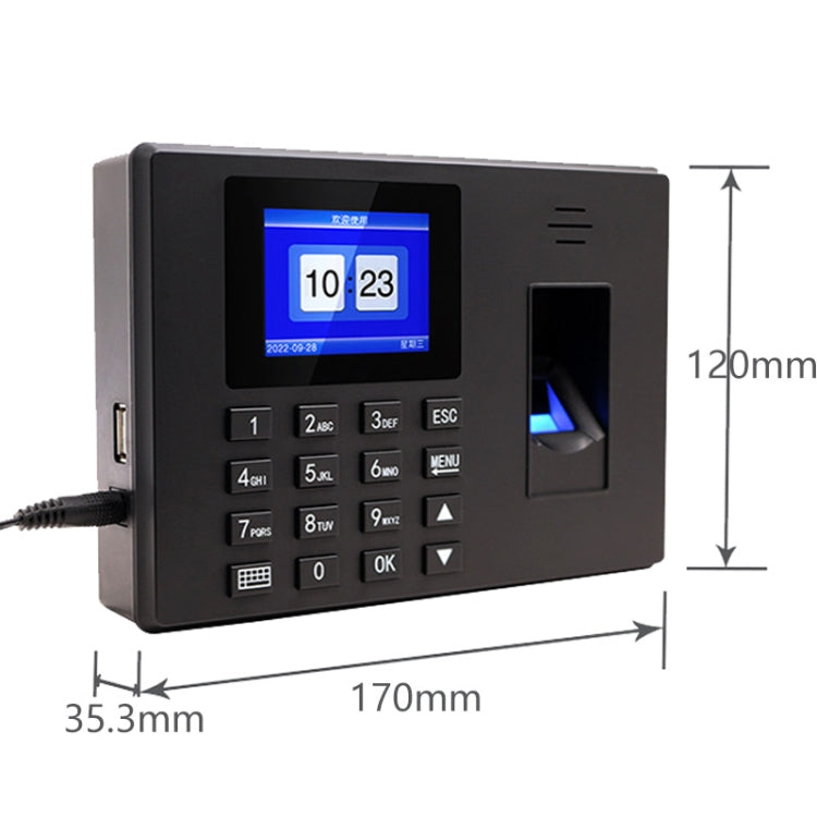 Fingerprint Recognition Voice Broadcast Smart Report Generation Attendance Machine, Gold US Plug, Gold UK Plug, Black US Plug, Black EU Plug, Black UK Plug
