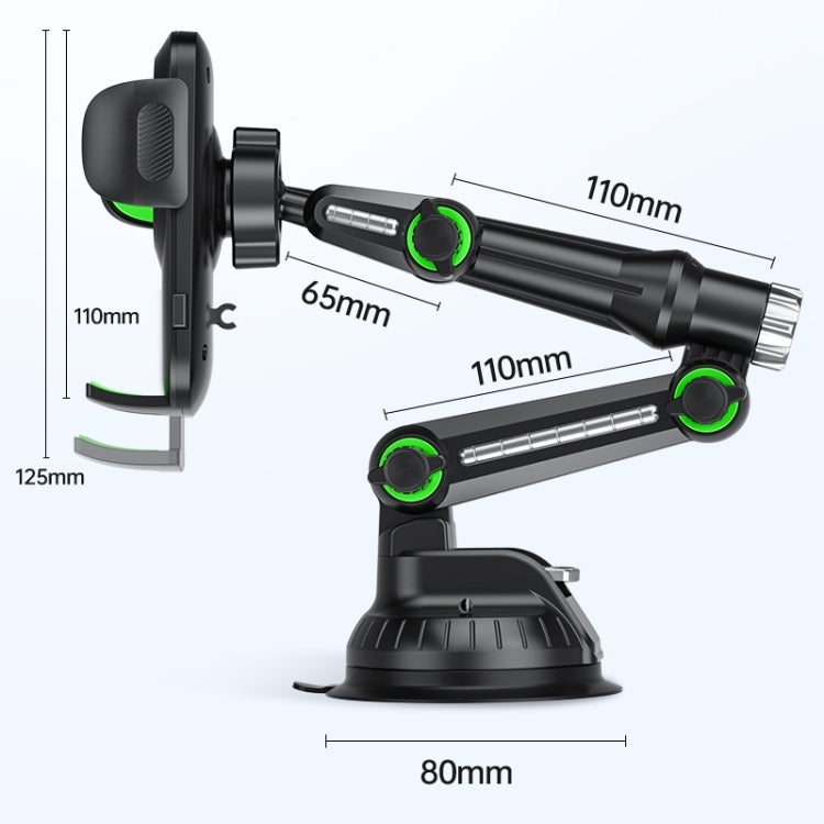Car Windscreen Dashboard Suction Cup Phone Holder, Extended Green, Extended Black, Regular Green, Regular Black