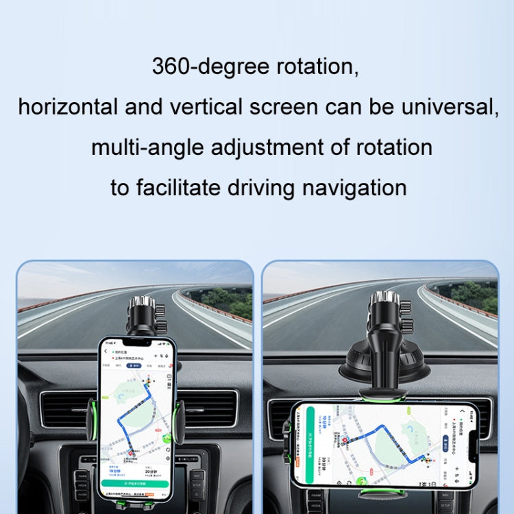 Car Windscreen Dashboard Suction Cup Phone Holder, Extended Green, Extended Black, Regular Green, Regular Black