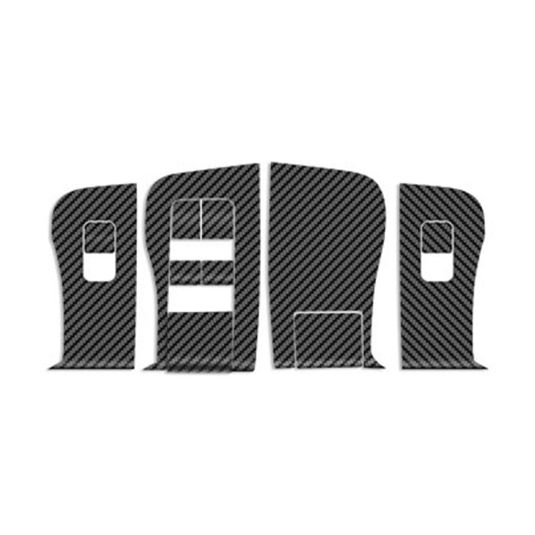 4pcs /Set For Tesla Model 3 Lift Window Button Sticker Car Interior, Carbon Fiber, Starry Line