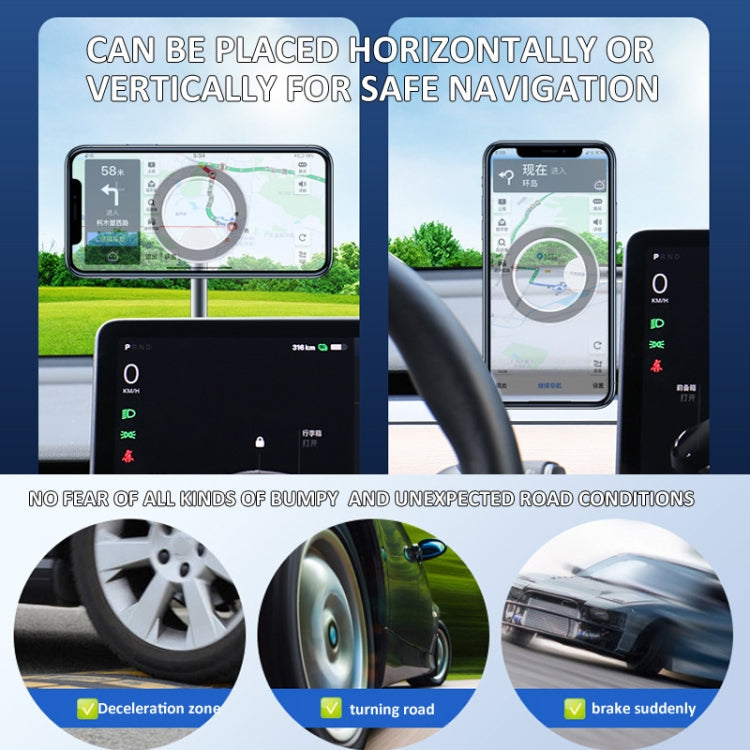 Zinc Alloy Car Screen Magnetic Mobile Phone Holder, F122 Black