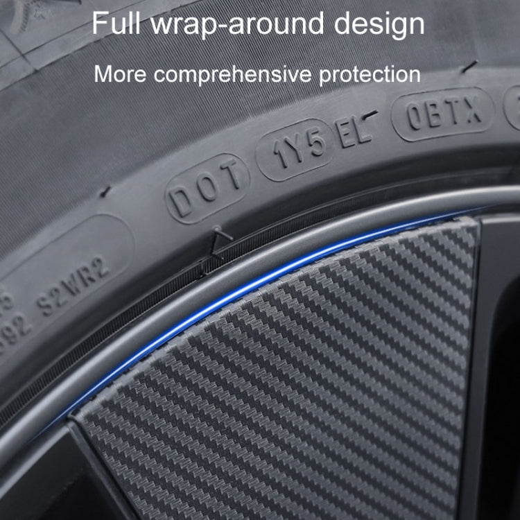 28pcs /Set For Tesla Model 3 Tire Sticker Modification Protective Film, Carbon Fiber, Bright Black, Electroplating Silver