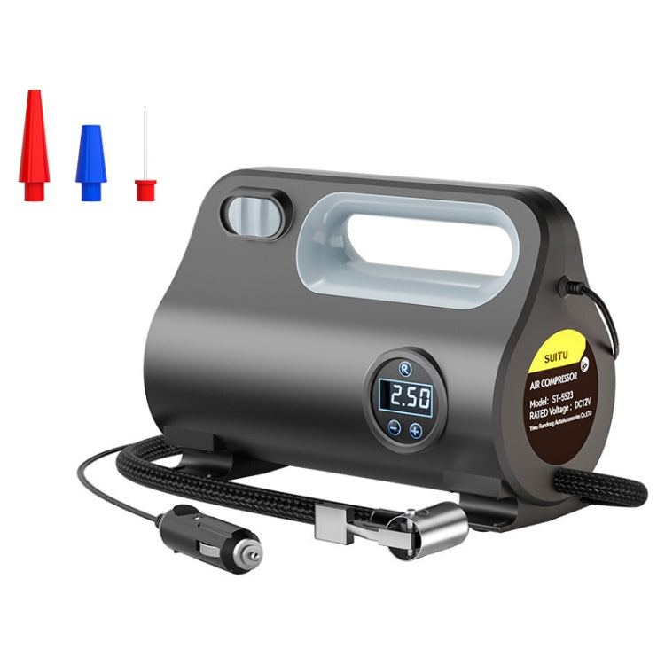 SUITU ST-5523 Vehicle Portable Pneumatic Pump With Cable Powerful Automobile Tire Inflator, Pointer, Digital