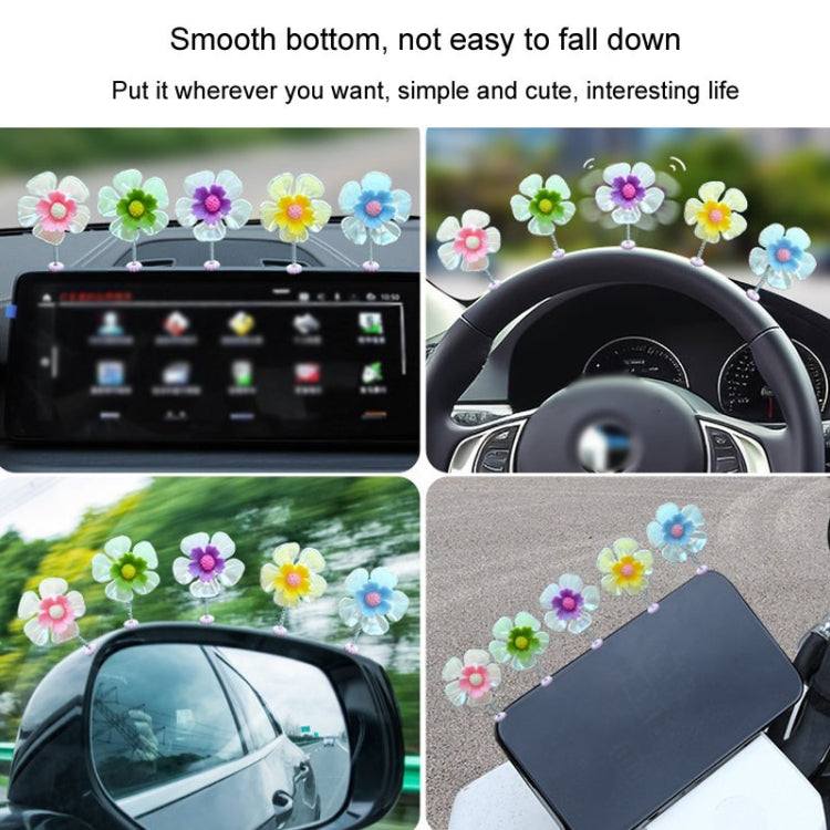 5pcs /Set Car Shaking Flower Ornament Simulated Small Flower Car Interior Decoration