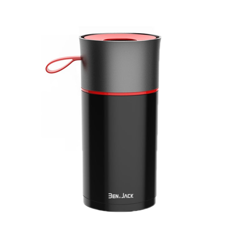 BEN.JACK Cylindrical Car Water Cup Holder Tissue Box, White Red, Black Gray, Black Red