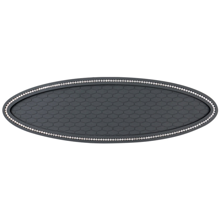 Car Center Console Ornaments Oval Anti-slip Mat, Without Diamond, With Diamond
