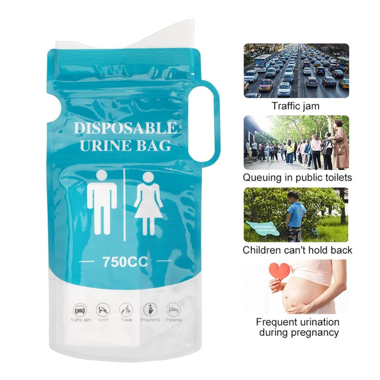 4pcs /Pack Car Disposable Emergency Rapid Coagulation Urine Bag Traffic Jam Pee Bag, 750ml