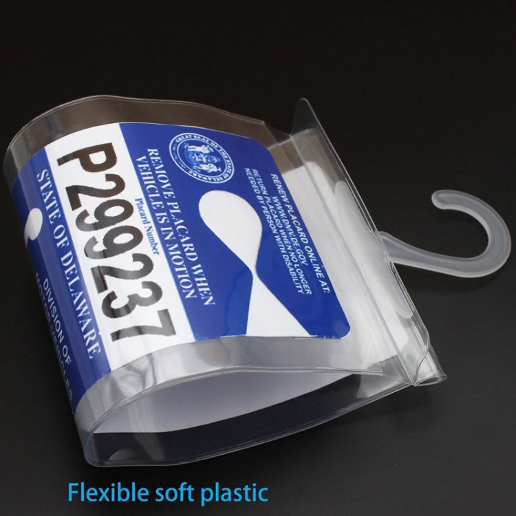 2pcs PVC Transparent Hook Bag Disability Placard Parking Sign Bag