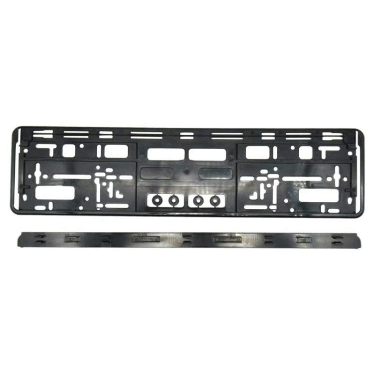European Standard Single-strip Plastic License Plate Frame, Black, Carbon Pattern