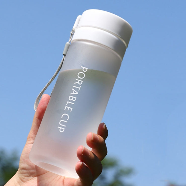 Outdoor Large Capacity Sports Mug Frosted Plastic Portable Leak-proof Teacups, 400ml Transparent Black, 400ml Transparent White, 400ml Transparent Green, 600ml Transparent White, 600ml Transparent Green, 600Mml Transparent Black, 800ml Transparent Blac...
