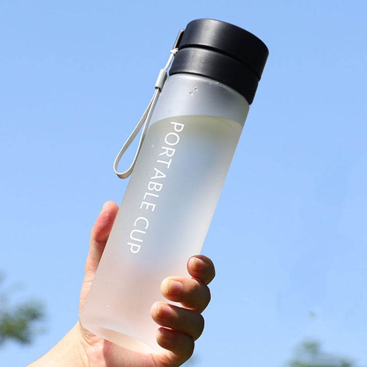 Outdoor Large Capacity Sports Mug Frosted Plastic Portable Leak-proof Teacups, 400ml Transparent Black, 400ml Transparent White, 400ml Transparent Green, 600ml Transparent White, 600ml Transparent Green, 600Mml Transparent Black, 800ml Transparent Blac...