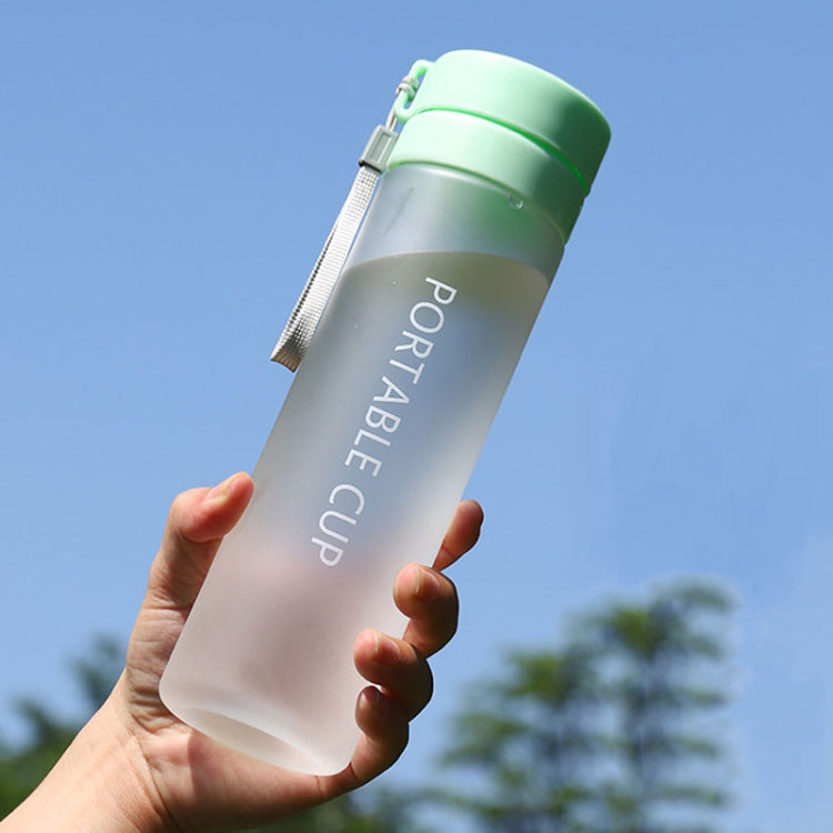 Outdoor Large Capacity Sports Mug Frosted Plastic Portable Leak-proof Teacups, 400ml Transparent Black, 400ml Transparent White, 400ml Transparent Green, 600ml Transparent White, 600ml Transparent Green, 600Mml Transparent Black, 800ml Transparent Blac...