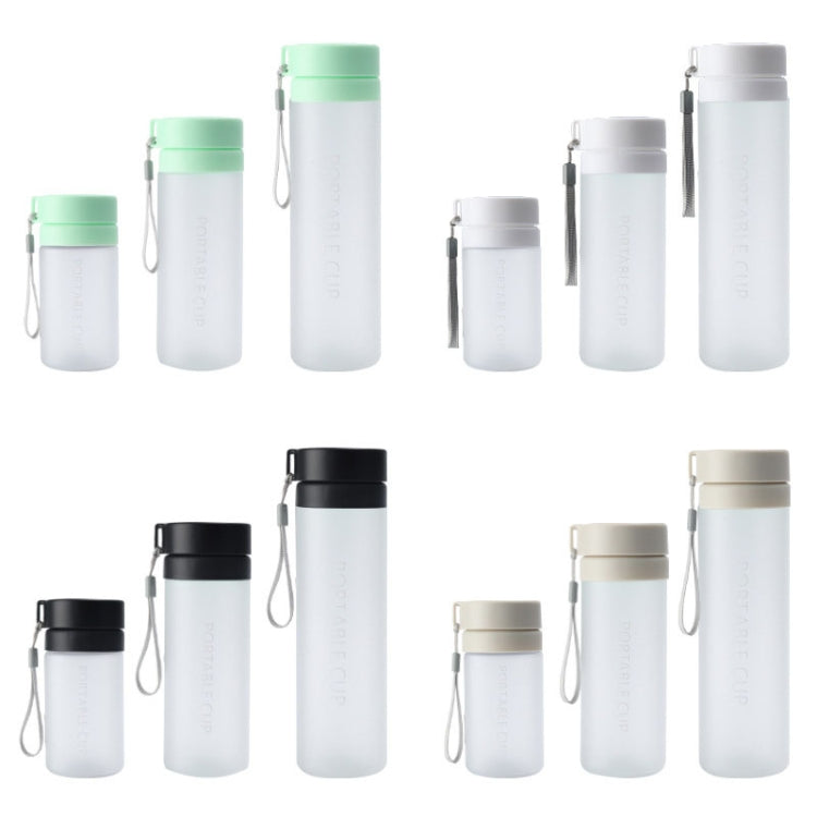 Outdoor Large Capacity Sports Mug Frosted Plastic Portable Leak-proof Teacups, 400ml Transparent Black, 400ml Transparent White, 400ml Transparent Green, 600ml Transparent White, 600ml Transparent Green, 600Mml Transparent Black, 800ml Transparent Blac...