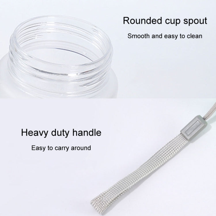 Outdoor Large Capacity Sports Mug Frosted Plastic Portable Leak-proof Teacups, 400ml Transparent Black, 400ml Transparent White, 400ml Transparent Green, 600ml Transparent White, 600ml Transparent Green, 600Mml Transparent Black, 800ml Transparent Blac...