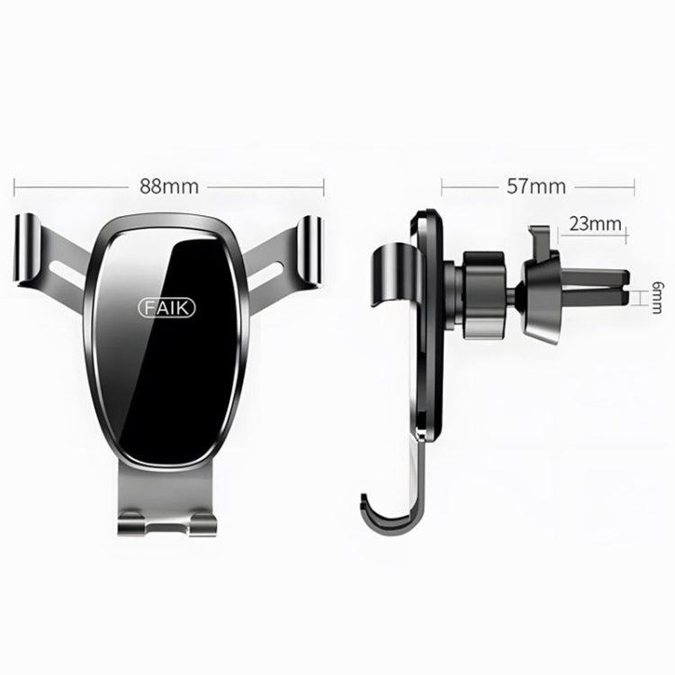FAIK Car Cell Phone Holder Air Vent Triangle Gravity Sensor Car Phone Bracket, Black Frosted Model, Silver Frosted Model, Black Mirror Model, Silve Mirror Model