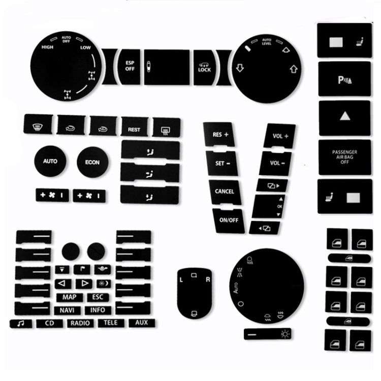 For 2005-2010 Volkswagen Touareg/Passat Steering Wheel Window AC Switch Button Repair Sticker