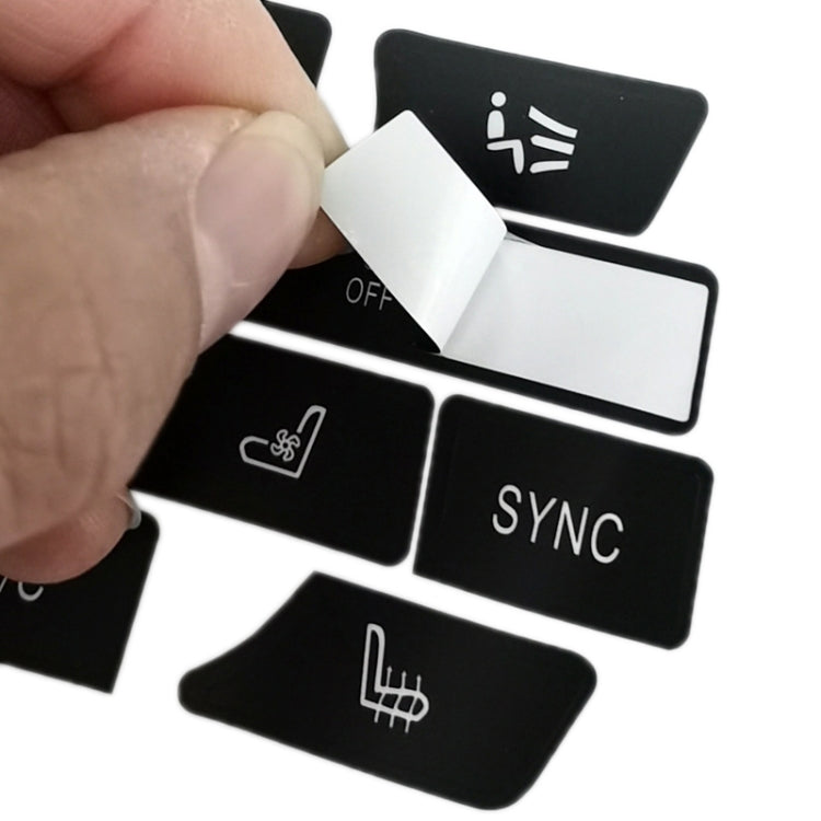For BMW 5 Series/7 Series/X5/C6/F10/F01/F15 Air Conditioning Button Repair Sticker, A 13pcs No OFF, A 13pcs With OFF, B 14pcs No OFF, B 14pcs With OFF, C 16pcs No OFF, C 16pcs With OFF