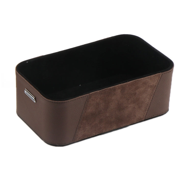 Car Multifunctional Dashboard Armrest Box Water Cup Storage Box, Large Brown, Small Black