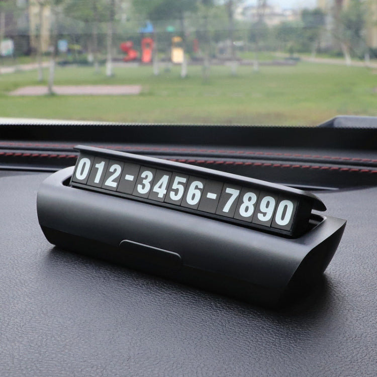 Hidden Luminous Temporary Parking Sign With Car Number, Silver, Imitation Wood Grain, Imitation Stone Pattern, Pure Black, Pure White