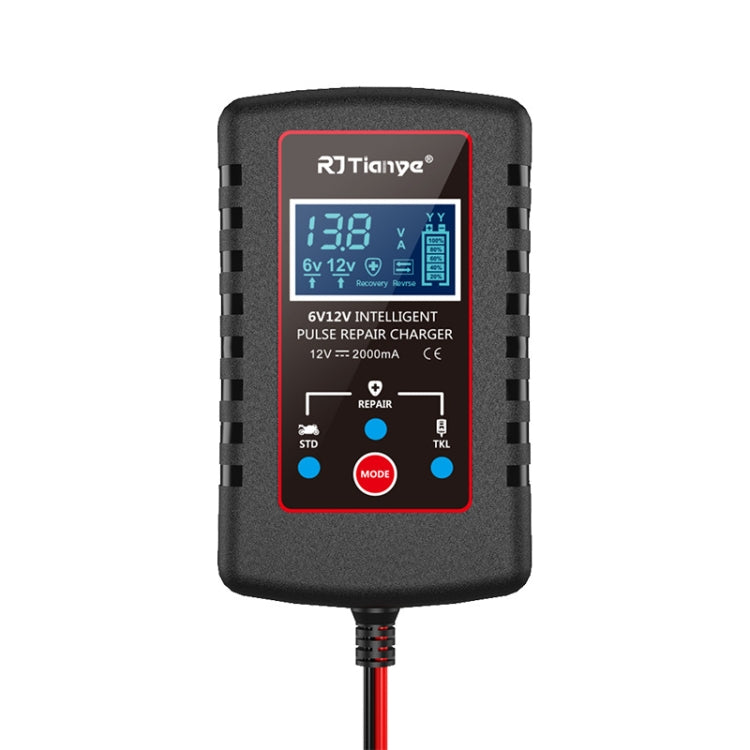 RJtianye 6V/12V ASE Adapter Cable Car Motorcycle Lawn Mower Battery Charger, US Plug, EU Plug