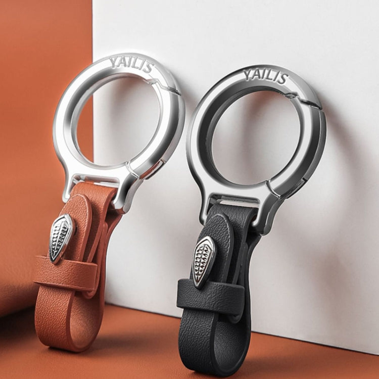 YAILIS Zinc Alloy Car Keychain Multi-functional Belt Hook Key Holder For Men & Women, Quartz Black, Quartz Coffee, Quartz Brown