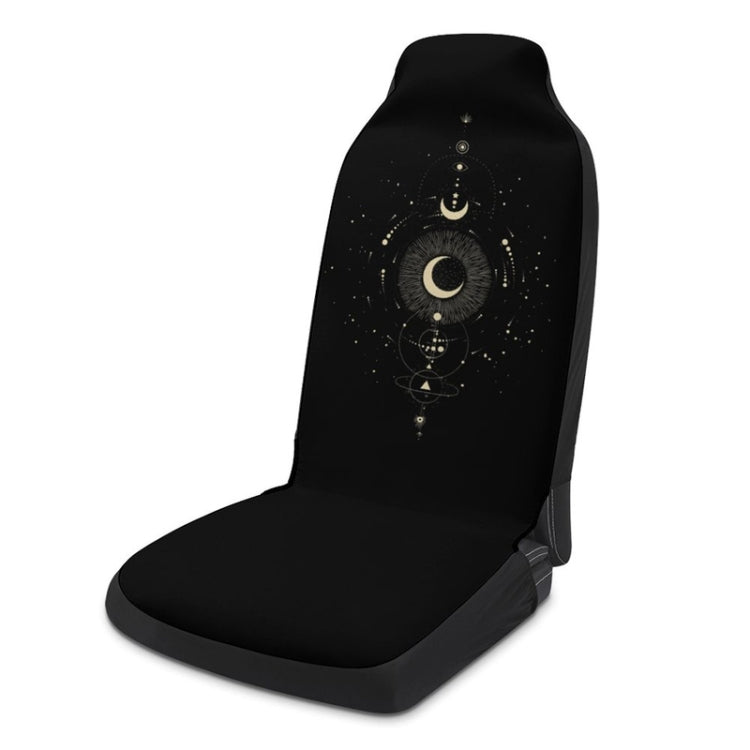 Car Universal Printed Seat Protector Automobile Decoration Supplies, Gold Moon