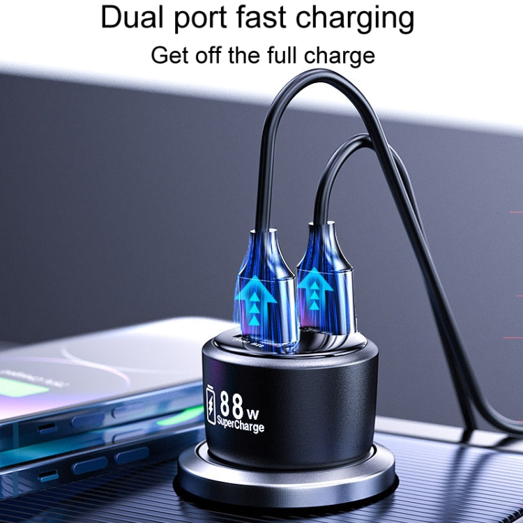 Vehicle Mini Fast Charging Charger Car One To Two Cigarette Lighter, 88W