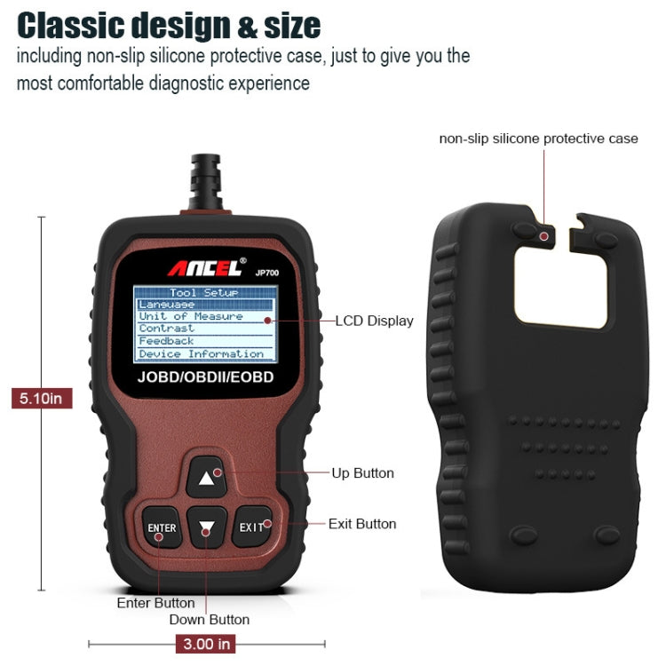 Ancel JOBD+EOBD/OBD-II Car Error Code Diagnostic scanner