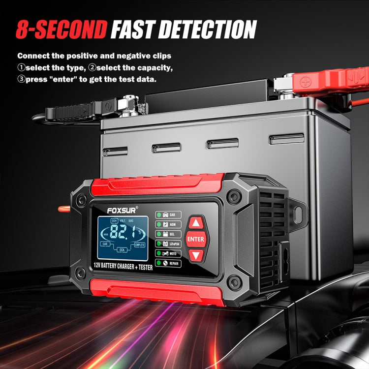 FOXSUR Cars Motorcycles 12V Lithium Cattery Charger With Battery Detection, US Plug, EU Plug, UK Plug, AU Plug, JP Plug