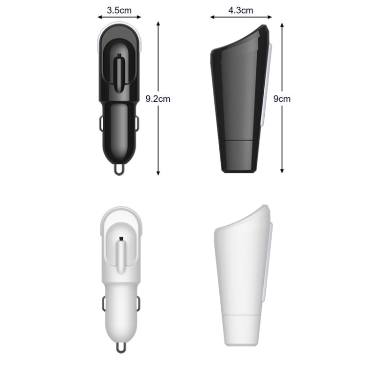 Car-mounted Portable Mini Negative Ion Filter Air Purifier, USB White, USB Black, Cigarette Lighter White, Cigarette Lighter Black