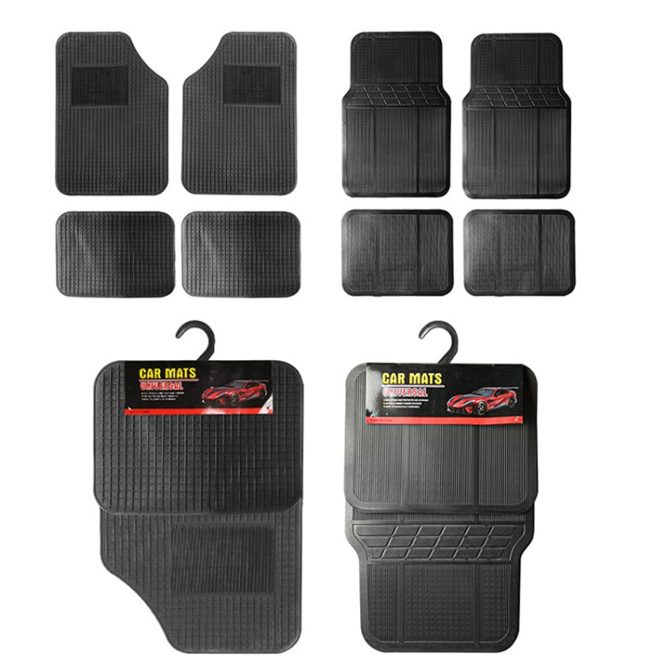 4pcs/Set Car PVC Anti-slip Waterproof Durable Floor Mats, Square, Stripes