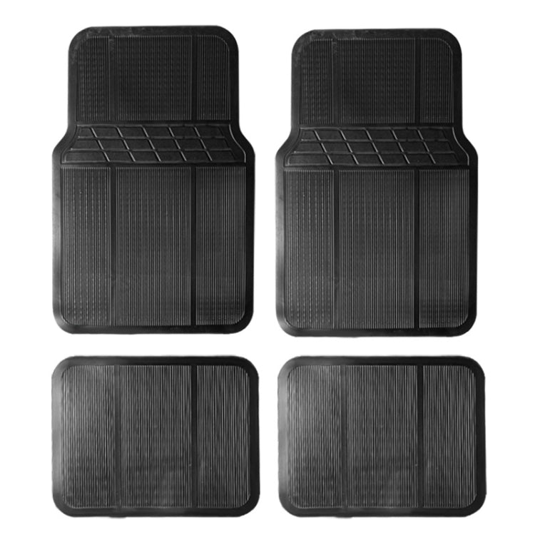 4pcs/Set Car PVC Anti-slip Waterproof Durable Floor Mats, Square, Stripes