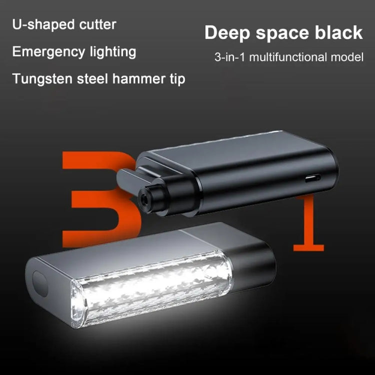 3 In 1 Car Safety Hammer Flashlight Emergency Light With Alarm