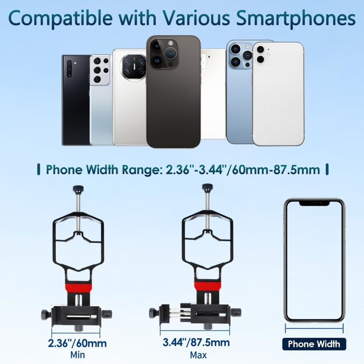 Tridaptor Digiscoping Adapter 3-Axis Telescope Phone Mount For Binocular Monocular Microscope, With Buetooth, Without Bluetooth