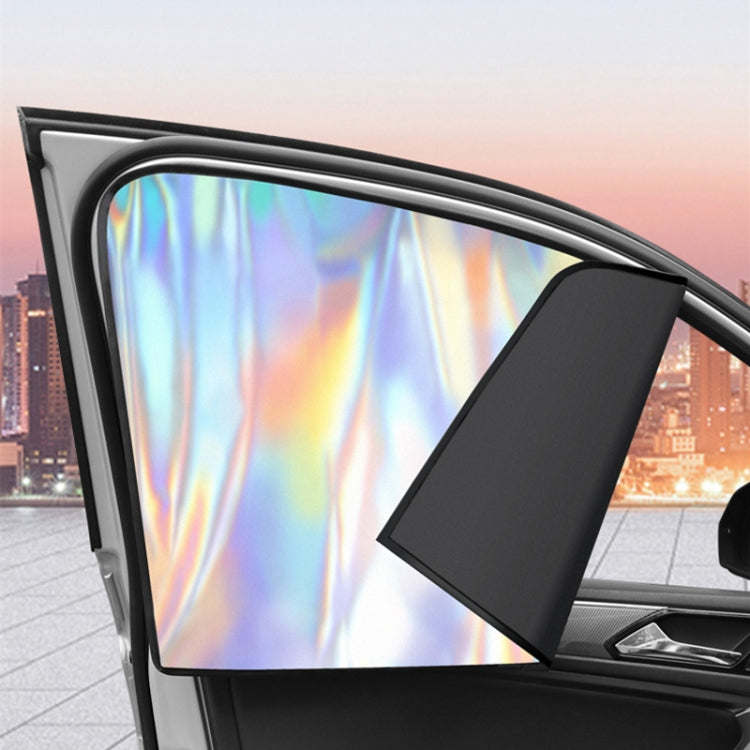 Colorful Titanium Silver Magnetic Car Sun Protection Sunshade Curtain, Driver Seat, Passenger Seat, Back Seat
