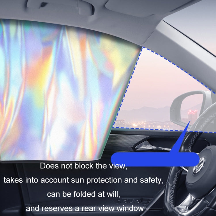 Colorful Titanium Silver Magnetic Car Sun Protection Sunshade Curtain, Driver Seat, Passenger Seat, Back Seat