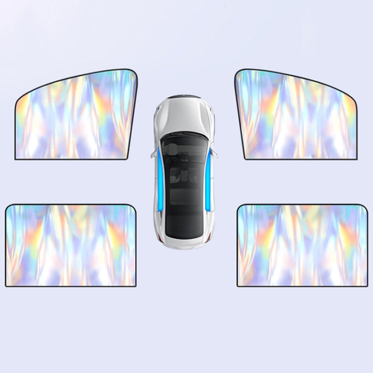 Colorful Titanium Silver Magnetic Car Sun Protection Sunshade Curtain, Driver Seat, Passenger Seat, Back Seat