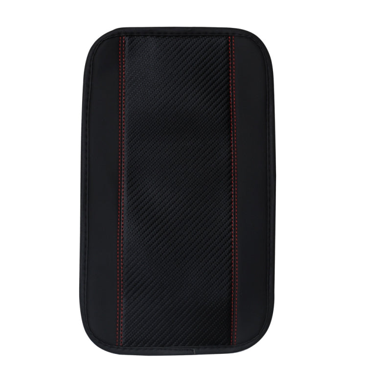 32x19cm PU Carbon Fiber Leather Central Armrest Box Cover Anti-slip Pad, Black, Red, Pink, Blue