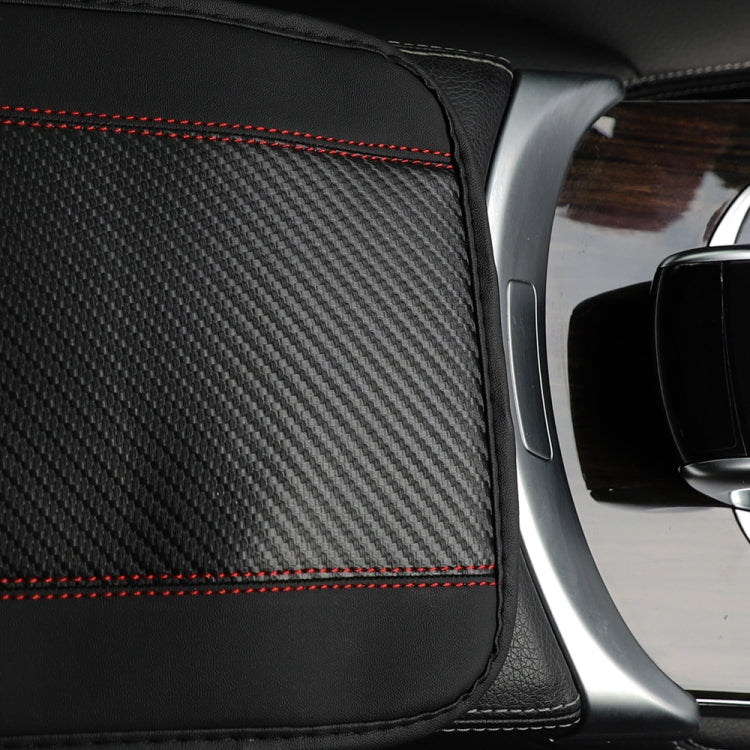 32x19cm PU Carbon Fiber Leather Central Armrest Box Cover Anti-slip Pad, Black, Red, Pink, Blue