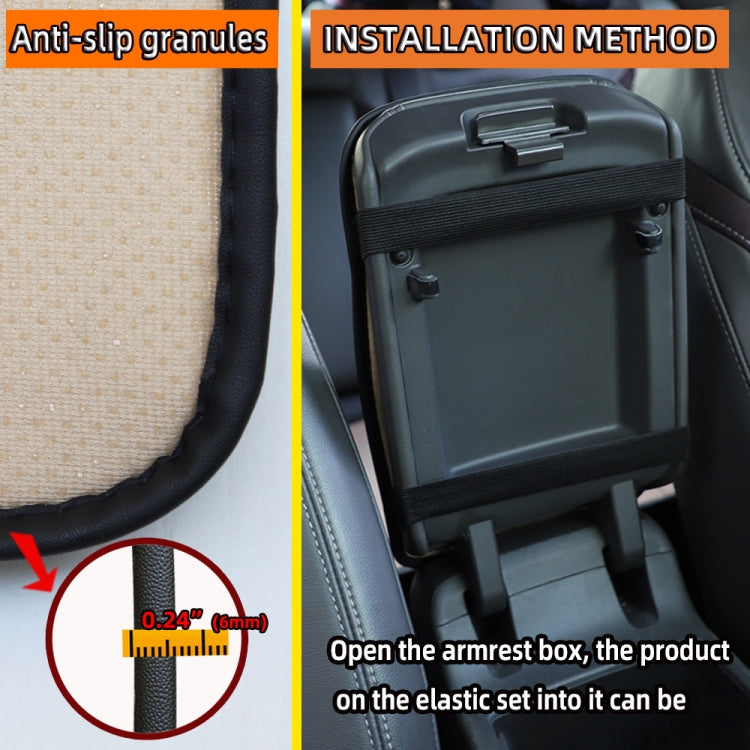 32x19cm PU Carbon Fiber Leather Central Armrest Box Cover Anti-slip Pad, Black, Red, Pink, Blue