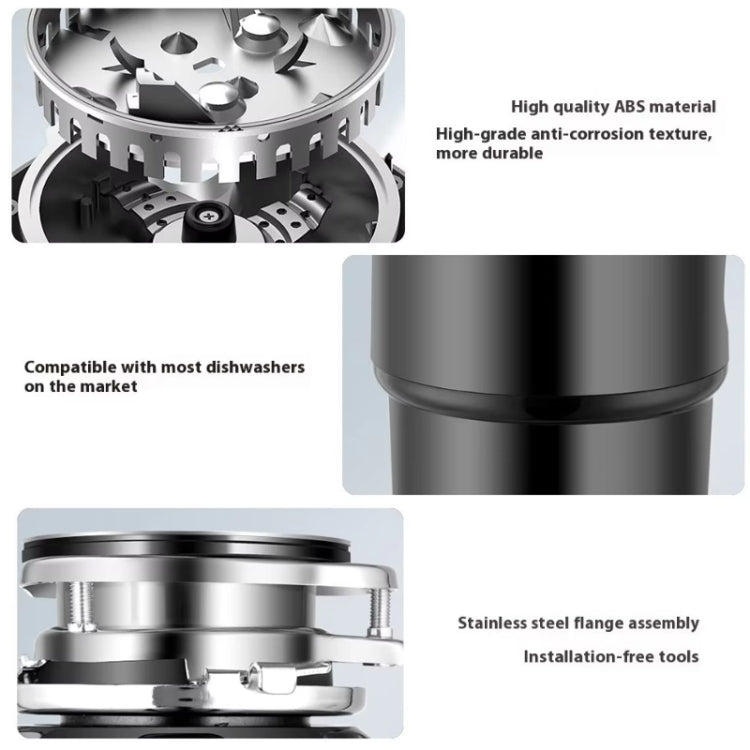 Food Garbage Disposer 7 Levels Grinding Connectable For Dishwasher, 550W EU Plug